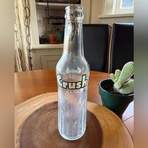 1960s Orange Crush Soda Bottle Evanston, Illinois Bubble Grip Texture 10 oz 1968